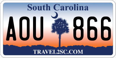 SC license plate AOU866