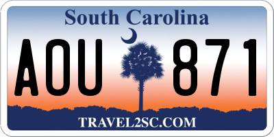 SC license plate AOU871