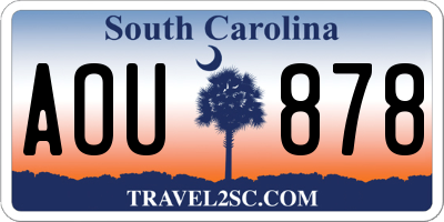 SC license plate AOU878
