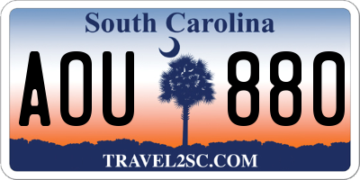 SC license plate AOU880