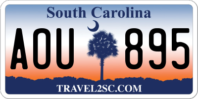 SC license plate AOU895