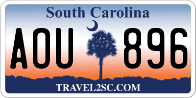 SC license plate AOU896