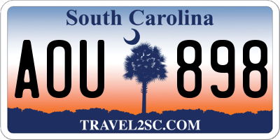 SC license plate AOU898