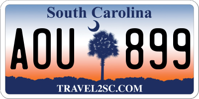 SC license plate AOU899