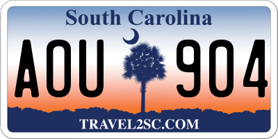 SC license plate AOU904