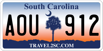 SC license plate AOU912