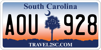 SC license plate AOU928