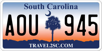 SC license plate AOU945