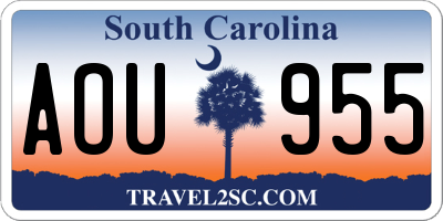SC license plate AOU955