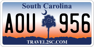 SC license plate AOU956