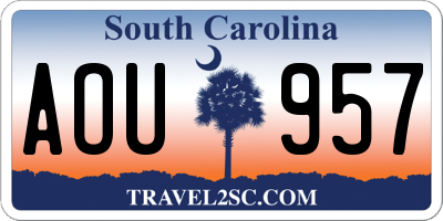SC license plate AOU957