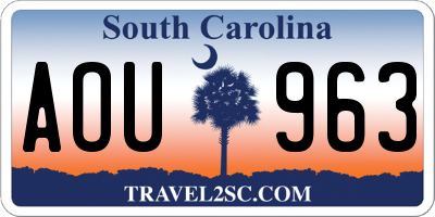 SC license plate AOU963