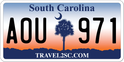 SC license plate AOU971