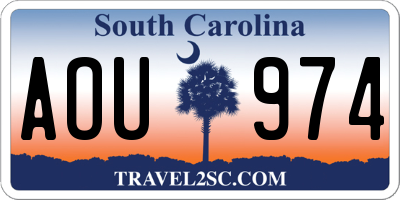 SC license plate AOU974