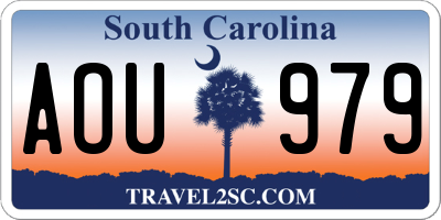 SC license plate AOU979