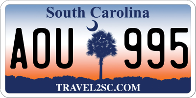 SC license plate AOU995