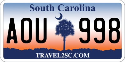 SC license plate AOU998