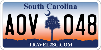 SC license plate AOV048