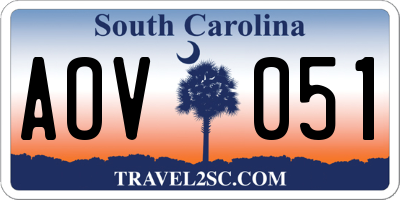 SC license plate AOV051