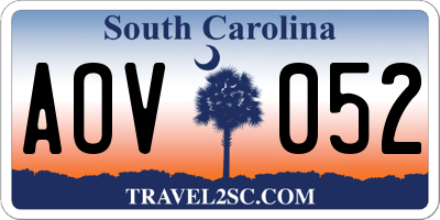 SC license plate AOV052