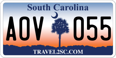 SC license plate AOV055