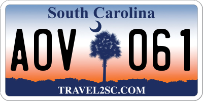 SC license plate AOV061