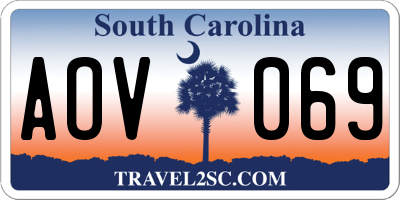 SC license plate AOV069