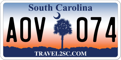 SC license plate AOV074