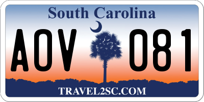 SC license plate AOV081