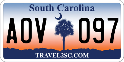 SC license plate AOV097