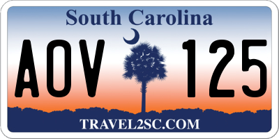 SC license plate AOV125
