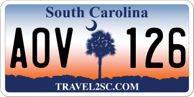 SC license plate AOV126
