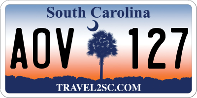 SC license plate AOV127