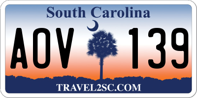 SC license plate AOV139