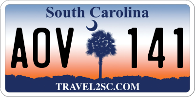 SC license plate AOV141