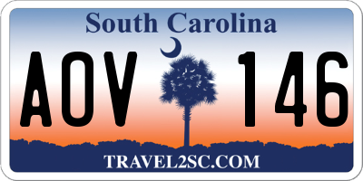 SC license plate AOV146