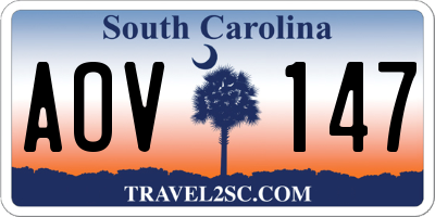 SC license plate AOV147