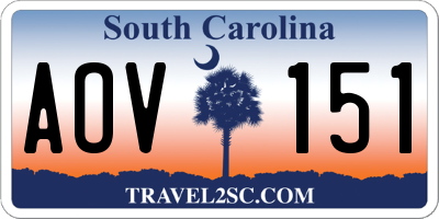 SC license plate AOV151