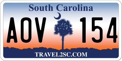 SC license plate AOV154