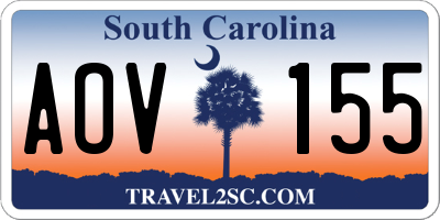 SC license plate AOV155