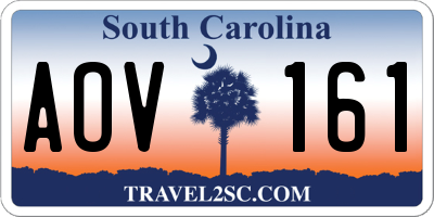 SC license plate AOV161