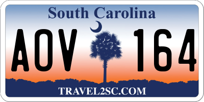 SC license plate AOV164