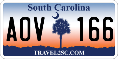 SC license plate AOV166
