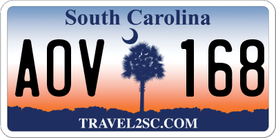 SC license plate AOV168