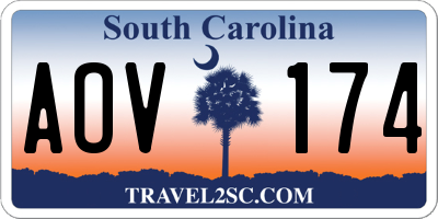 SC license plate AOV174