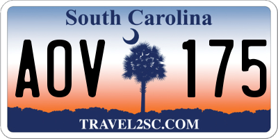 SC license plate AOV175