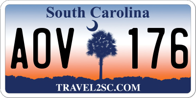 SC license plate AOV176