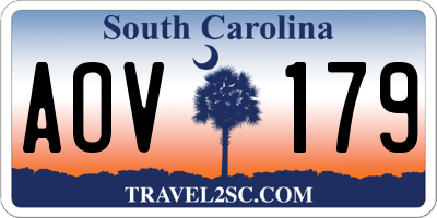 SC license plate AOV179