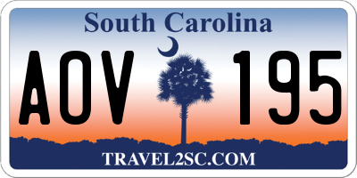 SC license plate AOV195
