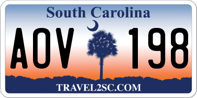 SC license plate AOV198